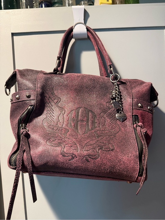 Harley-Davidson Handbags - Harley Davidson Studded Embossed Wing-Accent Satchel in Dusty Plum with matching